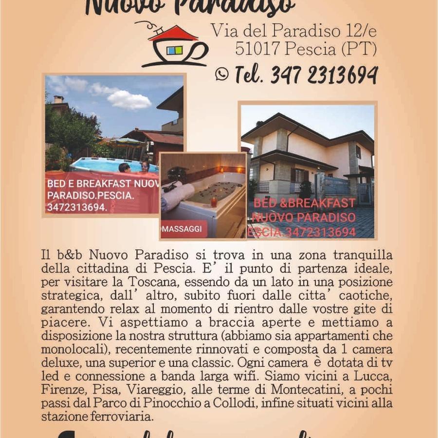 B&B Nuovo Paradiso Pescia Exterior photo